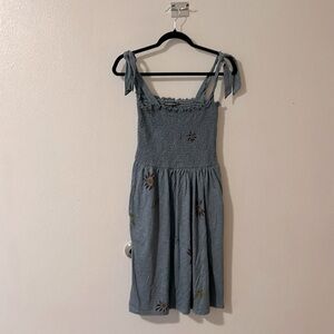 Toad and co blue dress with floral accents